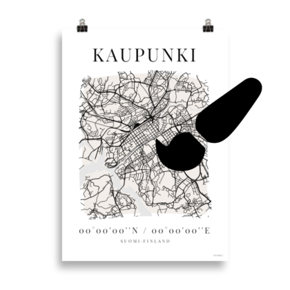 art karttajuliste omasta kohteesta kustomoitu